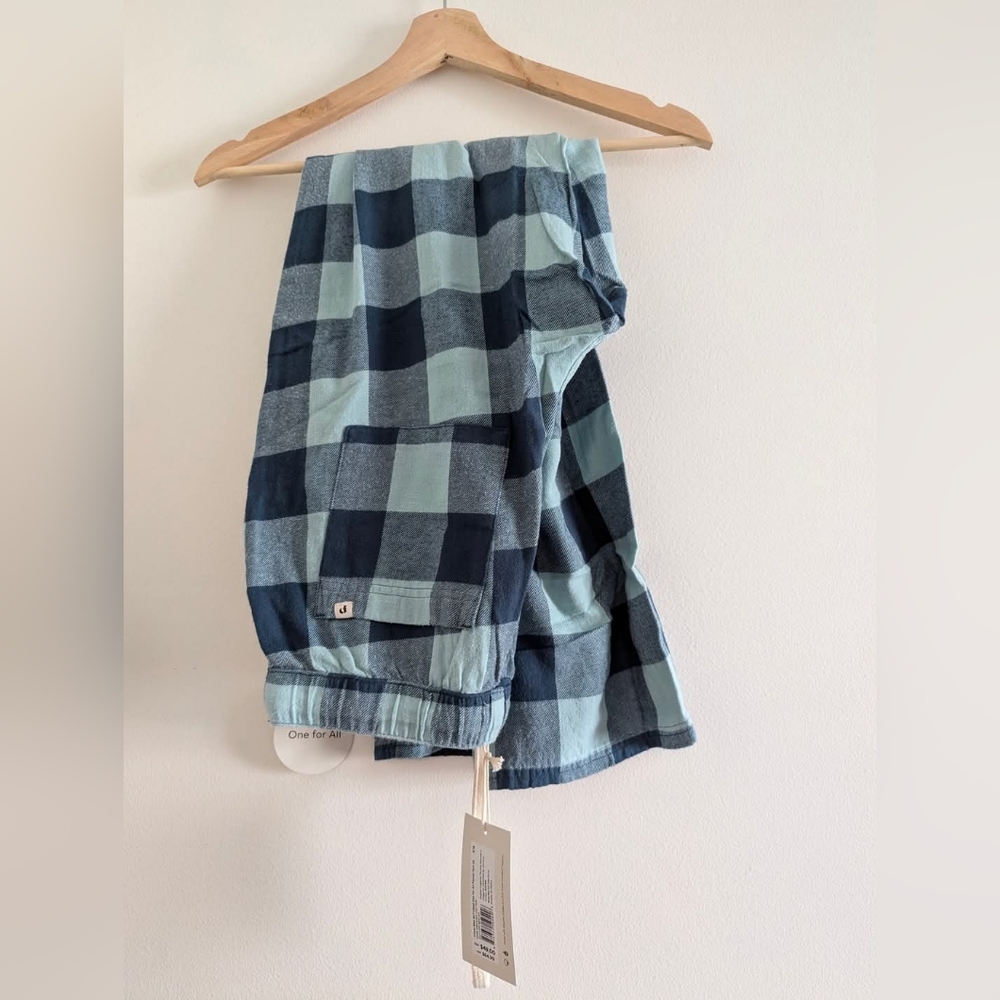 Pact Unisex Blue Surf Check One For All Flannel Pants